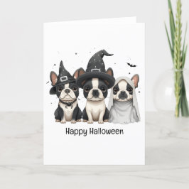 Glad Halloween Boston Terrier Hundar Helgkort