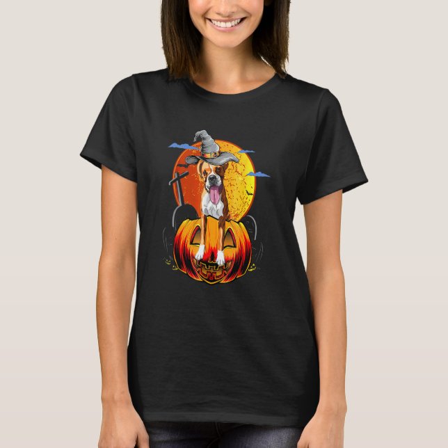 Glad Halloween Boxerhundar Halloween T Shirt (Framsida)
