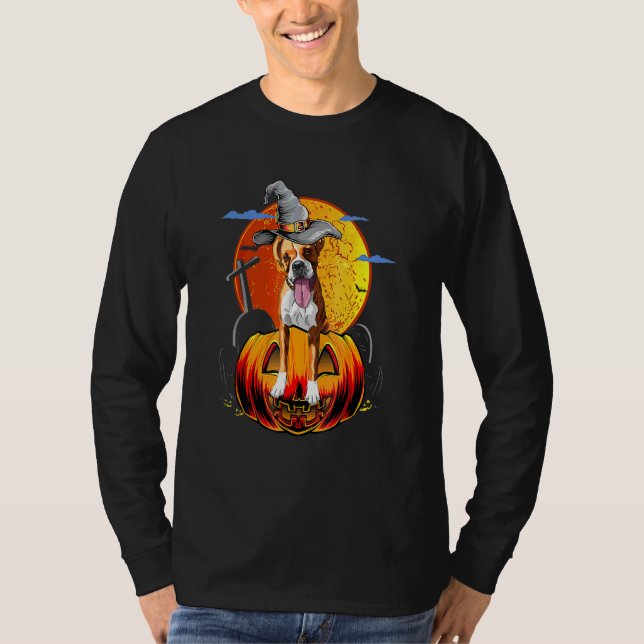 Glad Halloween Boxerhundar Halloween T Shirt (Framsida)