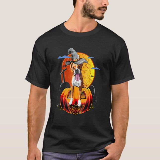 Glad Halloween Boxerhundar Halloween T Shirt (Framsida)