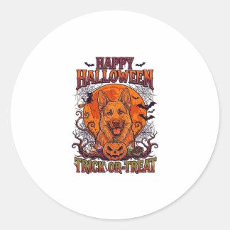 Glad Halloween Bus eller Bounty Tysk Shepherd Pump Runt Klistermärke
