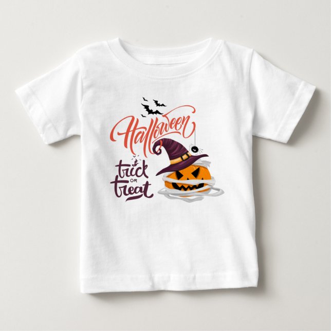 Glad Halloween Bus eller godis Pumpa T Shirt (Framsida)