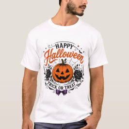 Glad Halloween Bus eller Godis T-Shirt