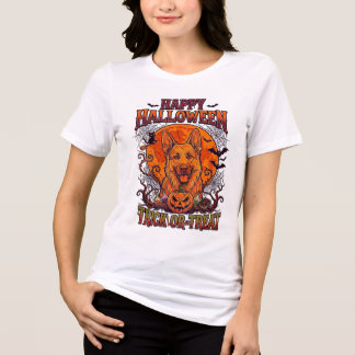 Glad Halloween Bus eller godis Tysk Schäferhund Pu T Shirt