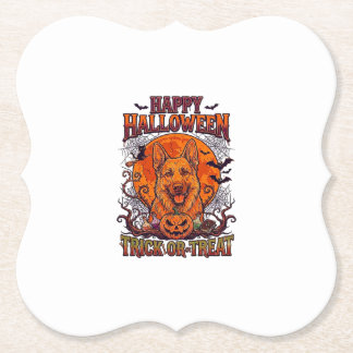 Glad Halloween Bus eller Godis Tysk Schäferhund Pu Underlägg Papper