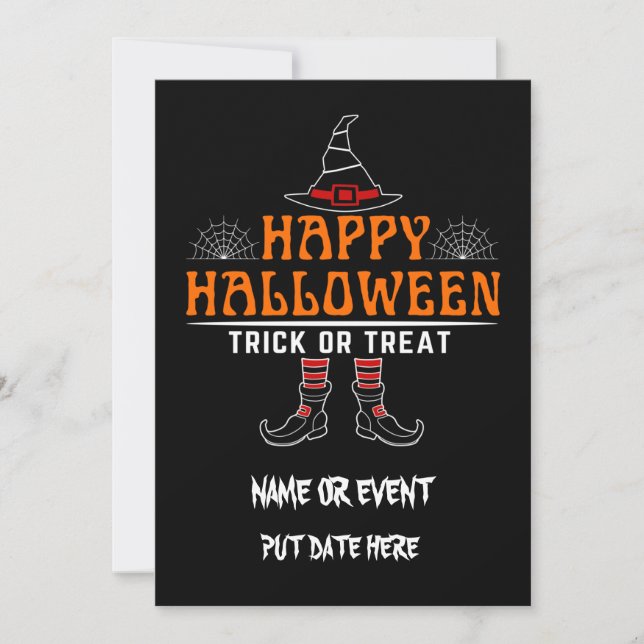 glad halloween bus eller godsak redigerbar inbjudningar (Framsida)