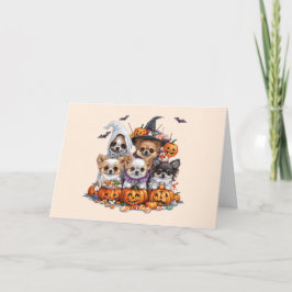 Glad Halloween Chihuahua Hundar Helgkort