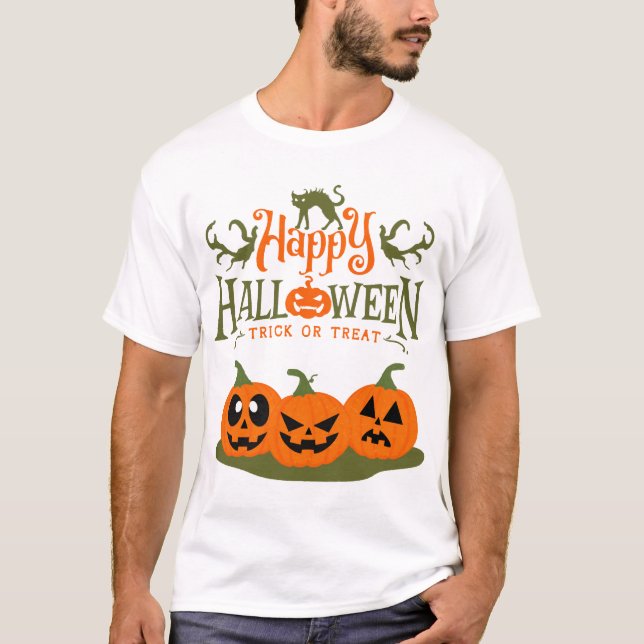 Glad Halloween - Cool Halloween T Shirt (Framsida)
