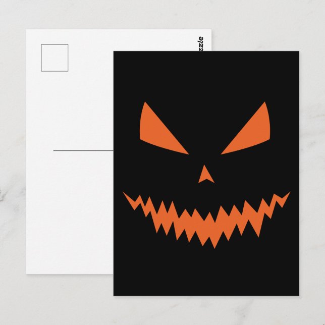 Glad Halloween Cool läskig Jack O'Lantern pumpa Vykort (Fram/baksida)