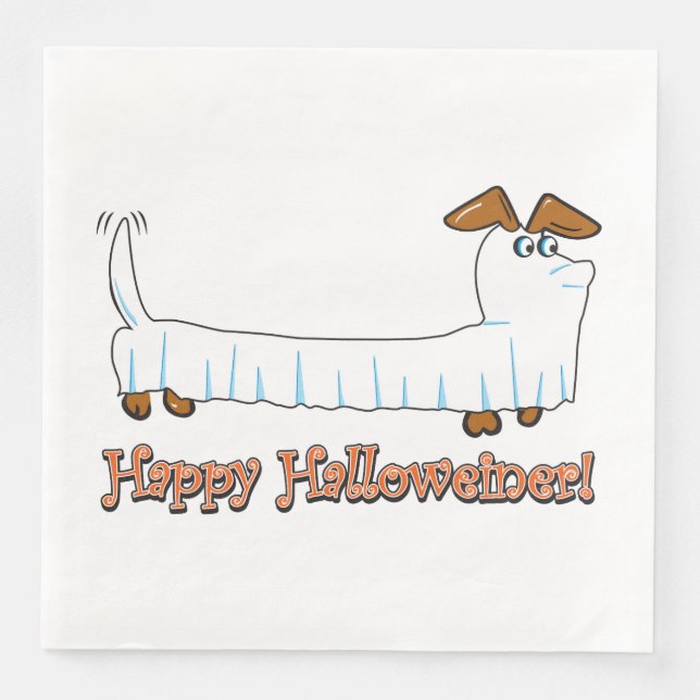 Glad Halloween Dachsund Pappersservett (Framsida)