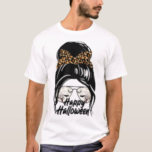 Glad Halloween-dag 2021 Halloween Leopard Mamma T Shirt