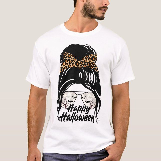 Glad Halloween-dag 2021 Halloween Leopard Mamma T Shirt (Framsida)