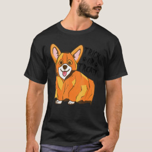 Glad Halloween-dag Bus eller Behandla Welsh Corgi  T Shirt