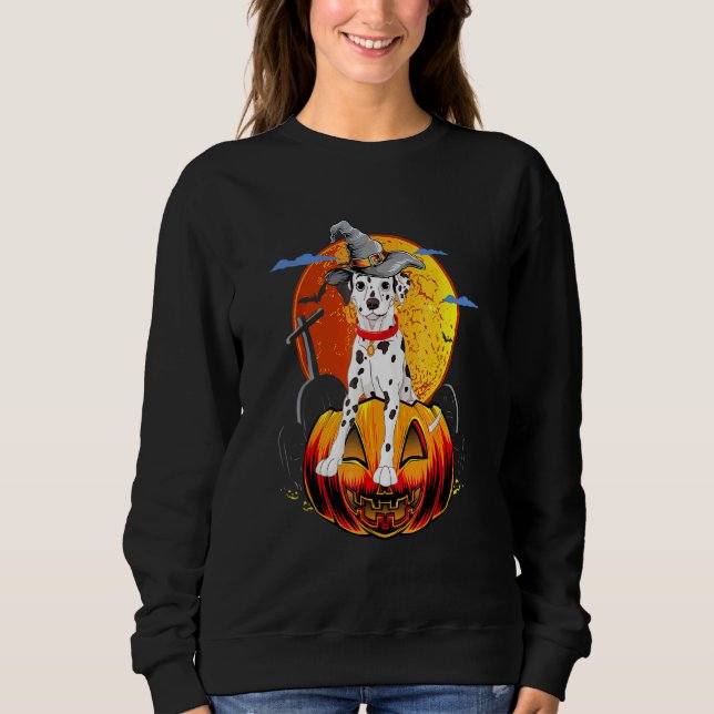Glad Halloween Dalmatianhundar Halloween T Shirt (Framsida)