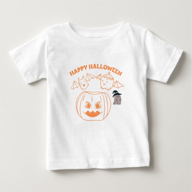 Glad Halloween Damkostym Kläder Svart T Shirt (Framsida)