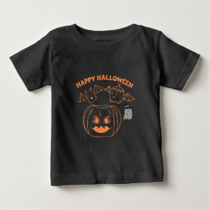 Glad Halloween Damkostym Kläder Svart T Shirt