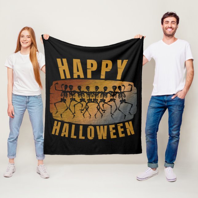 GLAD HALLOWEEN DANSANDE SKELETT FLEECEFILT (På plats)