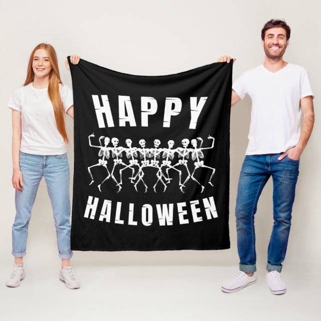 GLAD HALLOWEEN DANSANDE SKELETT FLEECEFILT (På plats)