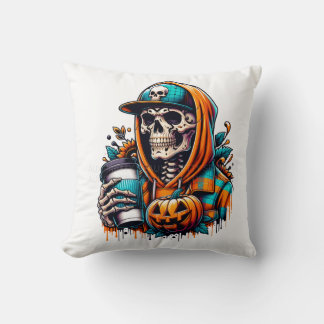 Glad Halloween - Dansande Skelett Kastkudde Kudde