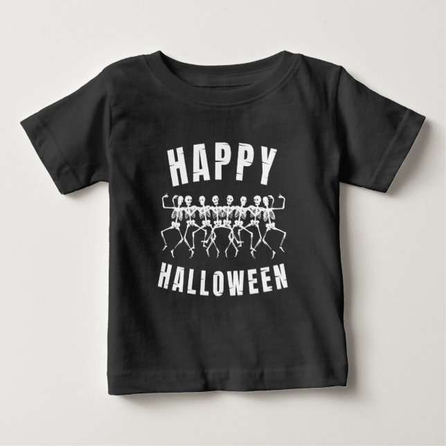GLAD HALLOWEEN DANSANDE SKELETT T SHIRT (Framsida)