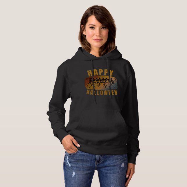 GLAD HALLOWEEN DANSANDE SKELETT T SHIRT (Hel framsida)