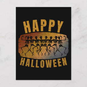 GLAD HALLOWEEN DANSANDE SKELETT VYKORT