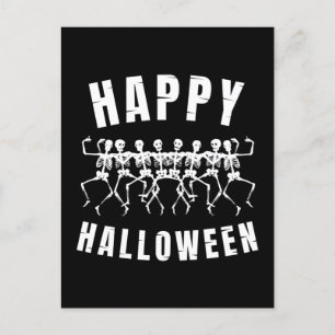 GLAD HALLOWEEN DANSANDE SKELETT VYKORT