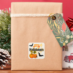 Glad Halloween-design Fyrkantigt Klistermärke