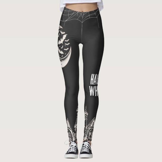 Glad Halloween-design Leggings (Framsida)