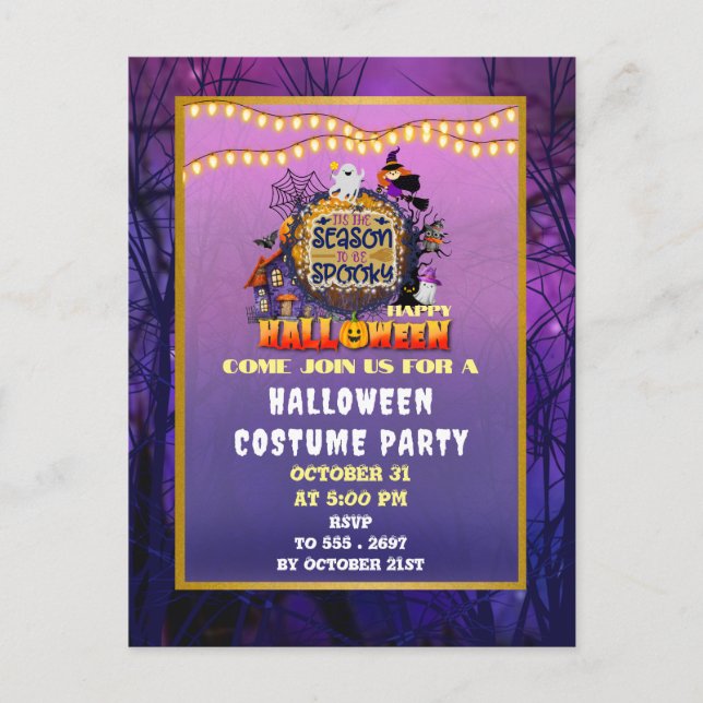 Glad Halloween Det är skräckens säsong firande Vykort (Framsida)