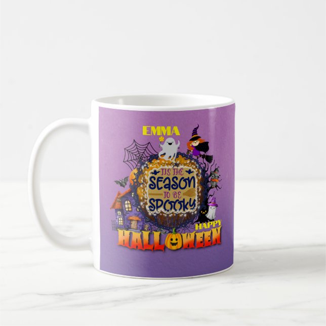 Glad Halloween Det är skräckens säsongsfirande Kaffemugg (Vänster)