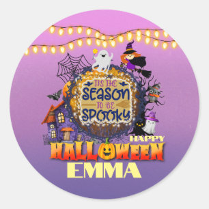 Glad Halloween Det är skräckens säsongsfirande Runt Klistermärke