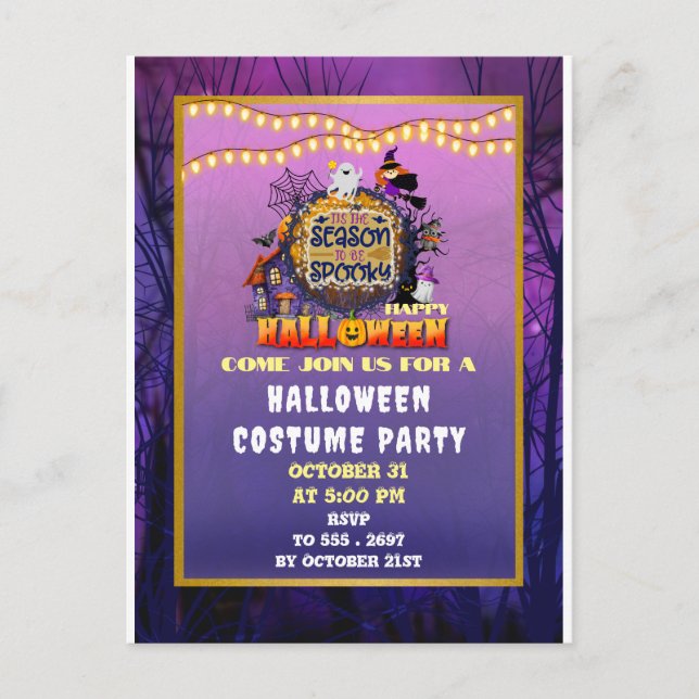Glad Halloween, det är spök-säsong firande Vykort (Framsida)
