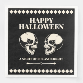 Glad Halloween Dödskallar Ler Svart Pappersservett
