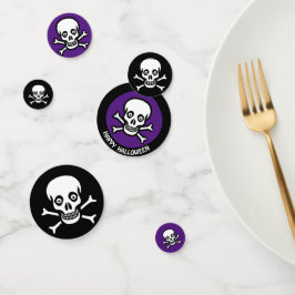 Glad Halloween-döskalle på svart och kungslila