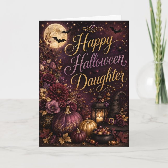 Glad Halloween Dotter Kort (Framsida)