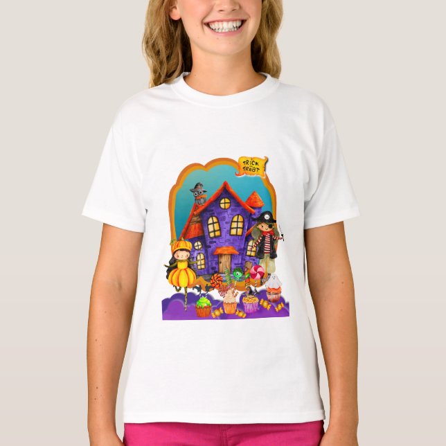 Glad Halloween-dräkt barnfestfirande T Shirt (Framsida)