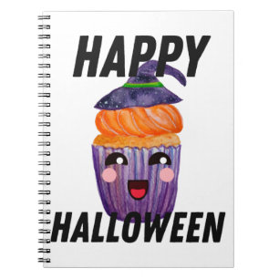 Glad Halloween-dräkt Halloween Cupcake Anteckningsbok