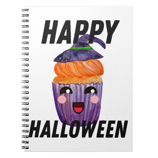 Glad Halloween-dräkt Halloween Cupcake Anteckningsbok (Framsidan)