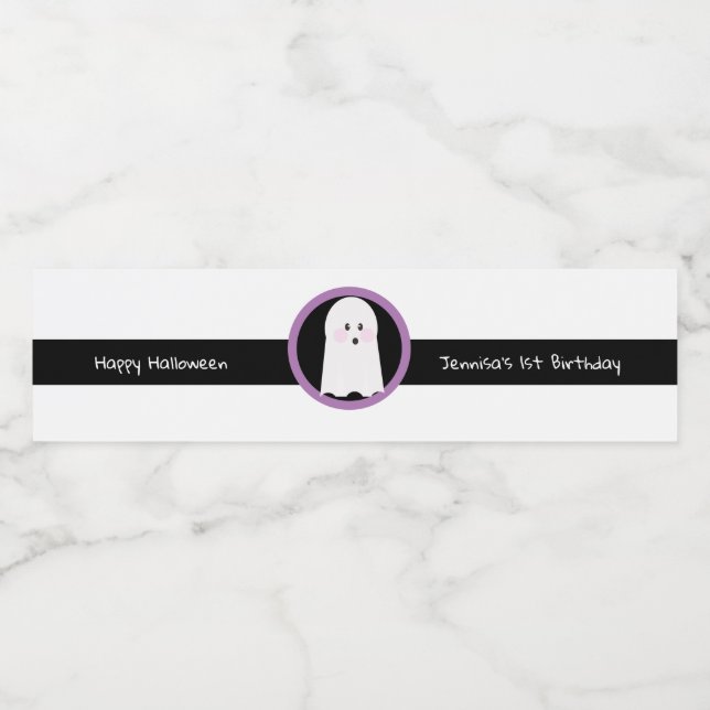 Glad Halloween  Enkel Spök Födelsedag  Vattenflaskor Etikett (Singel etikett)
