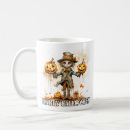 Glad Halloween | Fågelskrämma på hösten Kaffemugg