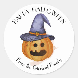 Glad Halloween Familj Pumpa Party Runt Klistermärke