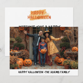 Glad Halloween familjefotokort, Halloween
