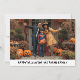 Glad Halloween familjefotokort, Halloween 2026 Inbjudningar