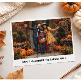 Glad Halloween familjefotokort, Halloween 2026 Inbjudningar