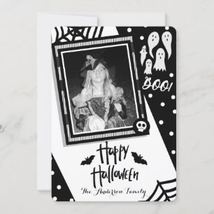 Glad Halloween fantastisk svart & vit fotograferin Inbjudningar