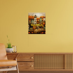 Glad Halloween färgrik illustration Poster