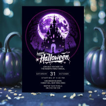 Glad Halloween-fest Invitation | Lila Spöklik