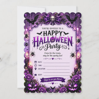Glad Halloween-fest Invitation – Spöklik Färgrik Inbjudningar