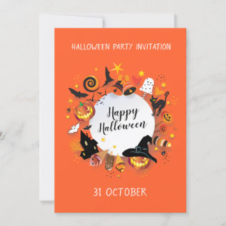 Glad Halloween firande fest Trendig design Inbjudningar